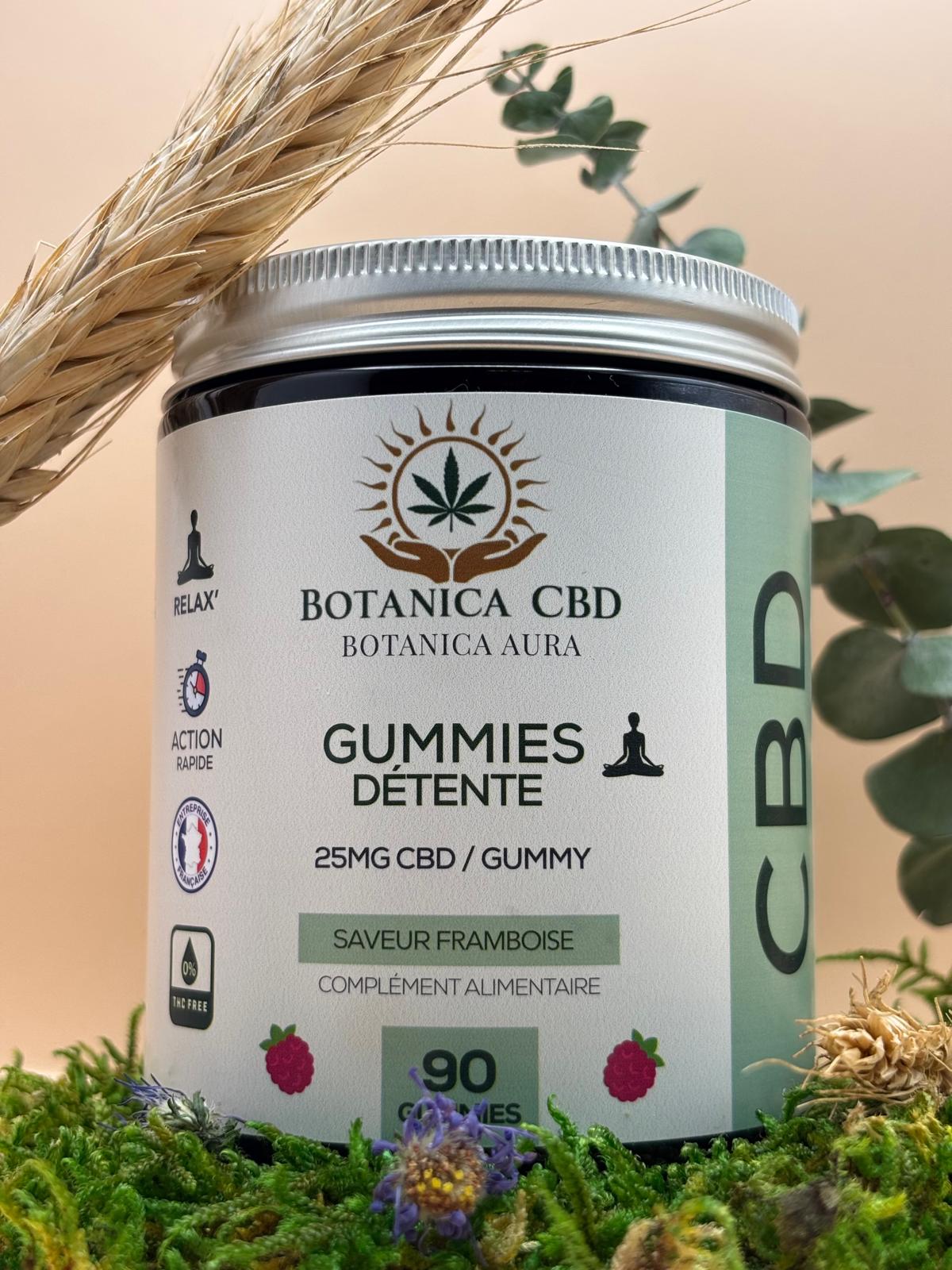 Gummies détente, 90 gummies/boite, 25mg cbd/gummies ( 45 jours), Vegan BOTANICA CBD