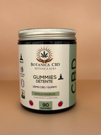 Gummies détente, 90 gummies/boite, 25mg cbd/gummies ( 45 jours), Vegan