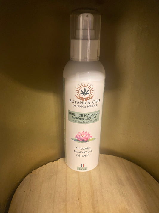 Huiles de massage 1000 mg CBD + huile essentielle, détente