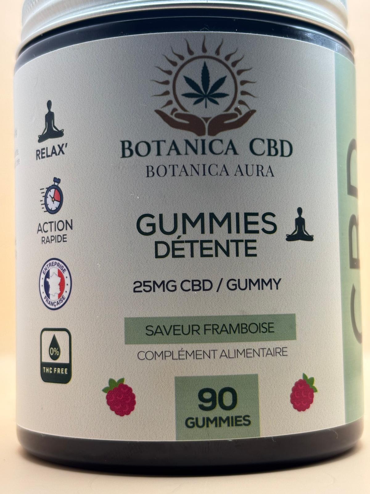 Gummies détente, 90 gummies/boite, 25mg cbd/gummies ( 45 jours), Vegan BOTANICA CBD