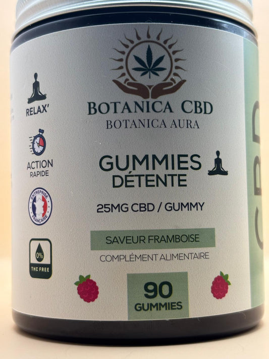 Gummies détente, 90 gummies/boite, 25mg cbd/gummies ( 45 jours), Vegan BOTANICA CBD