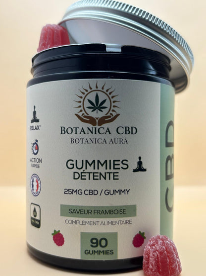 Gummies détente, 90 gummies/boite, 25mg cbd/gummies ( 45 jours), Vegan BOTANICA CBD