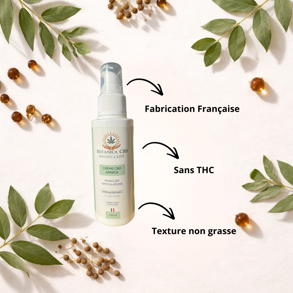 Crème CBD 1000mg + Arnica, récupération musculaire BOTANICA CBD